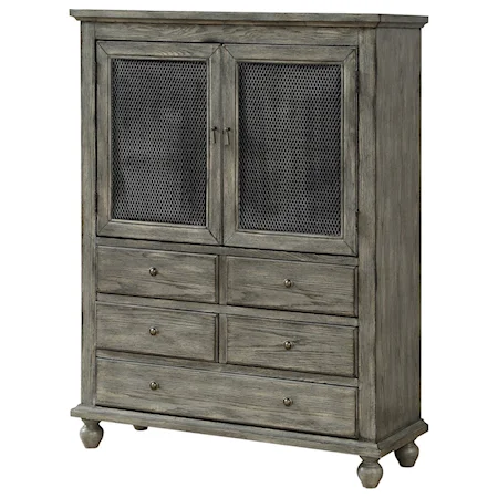 Two Door Five Drawer Cabinet